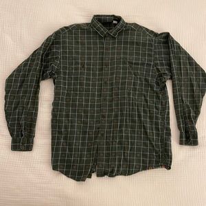 Mens Vintage Patagonia button down | green, yellow, maroon | size M